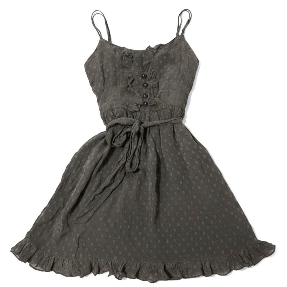 Vintage Betsey Johnson New York Black Polka Dot Silk Ruffle Mini Dress Size 4